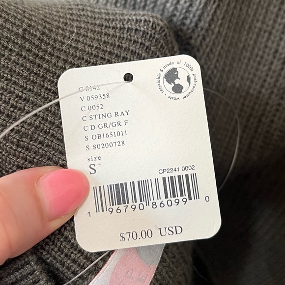 Free People Beach Orchid Convertible Low Back Ribbed Sweater Dress Gray Small - Picture 13 of 16